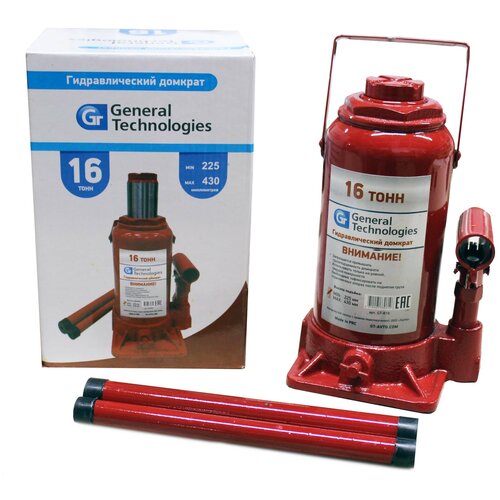 Домкрат гидравлический бутылочный General Technologies 16т 225-430 мм GT-B16