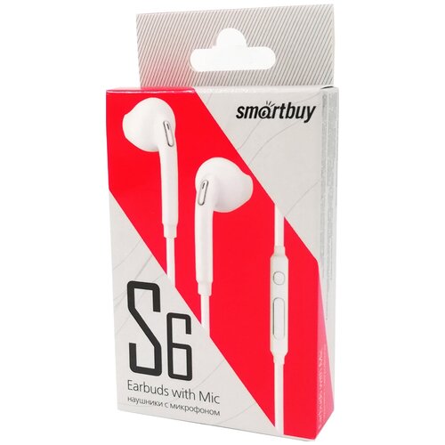 Наушники с микрофоном SmartBuy S6 белые в коробке 41000₽