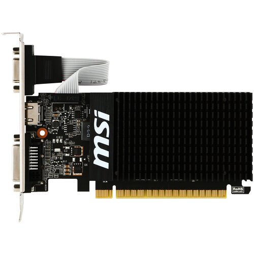 Видеокарта MSI GeForce GT 710 Silent LP 2GB (GT 710 2GD3H LP), Retail видеокарта asus geforce gt 710 silent lp 2gb 710 2 sl retail