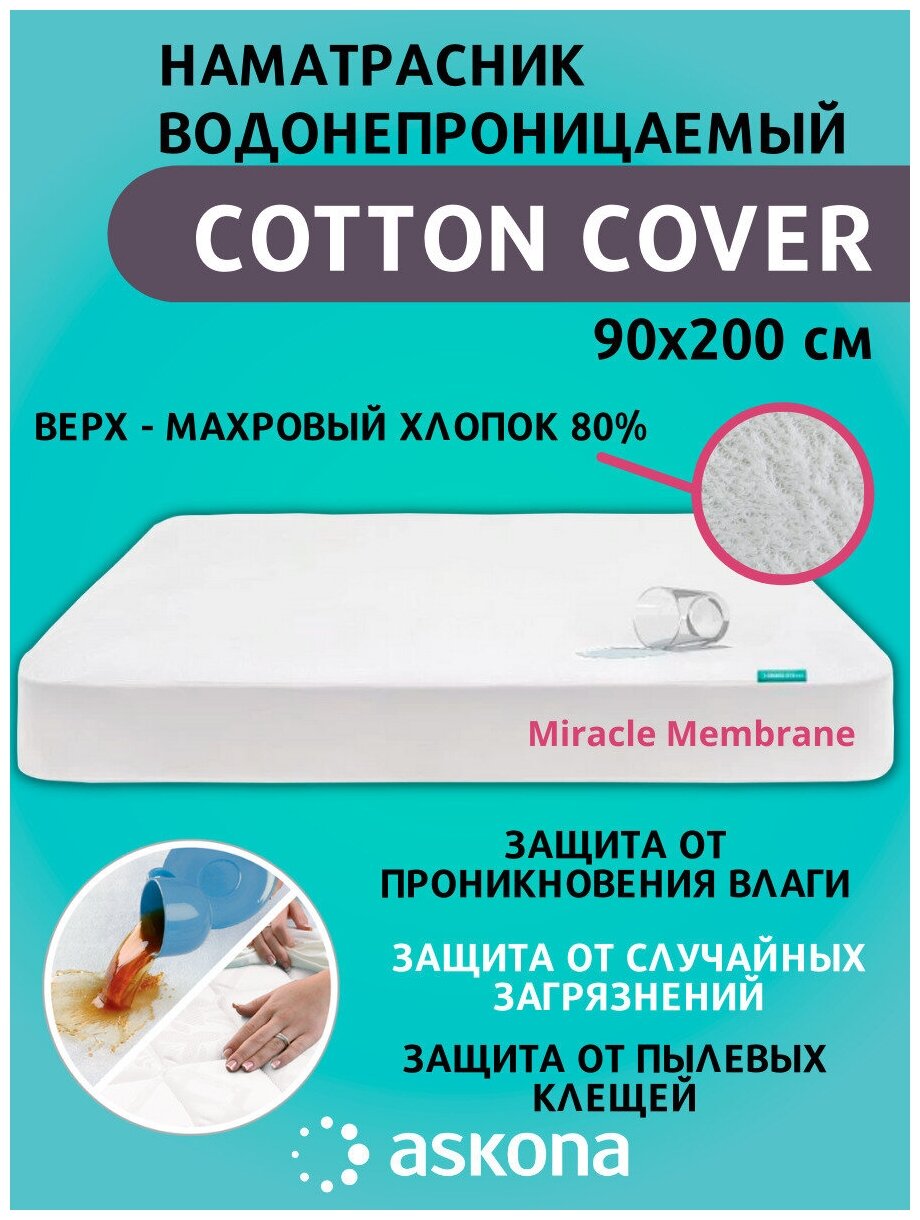Наматрасник Askona Cotton Cover чехол Аскона 180х200