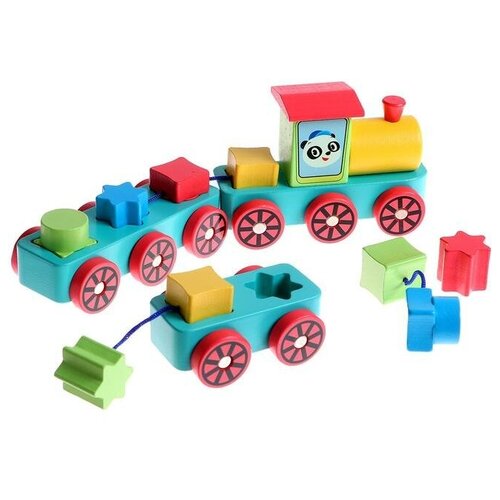фото Детский развивающий набор "паровозик сортер" 29.5x24.3x8 см yandex market
