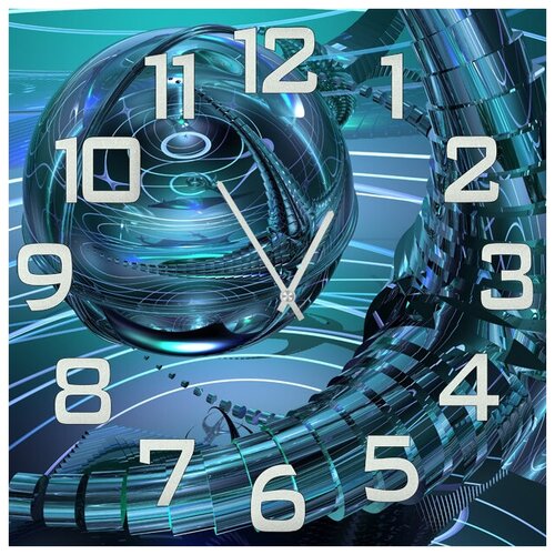 фото Svs настенные часы svs 3001640 сфера в синей абстракции