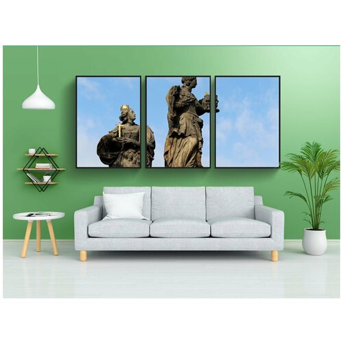 фото Набор модулных постеров для интерьера "карлов мост, прага, святой" 60x90 см. в тубусе, без рамки lotsprints