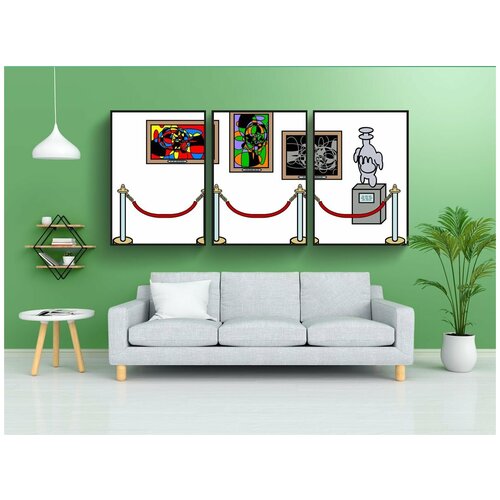 фото Набор модулных постеров для интерьера "изобразительное искусство, музей, галерея" 60x90 см. в тубусе, без рамки lotsprints