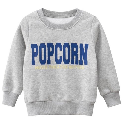 Свитшот 27 Kids, средней длины, без капюшона, размер 80-86, серый