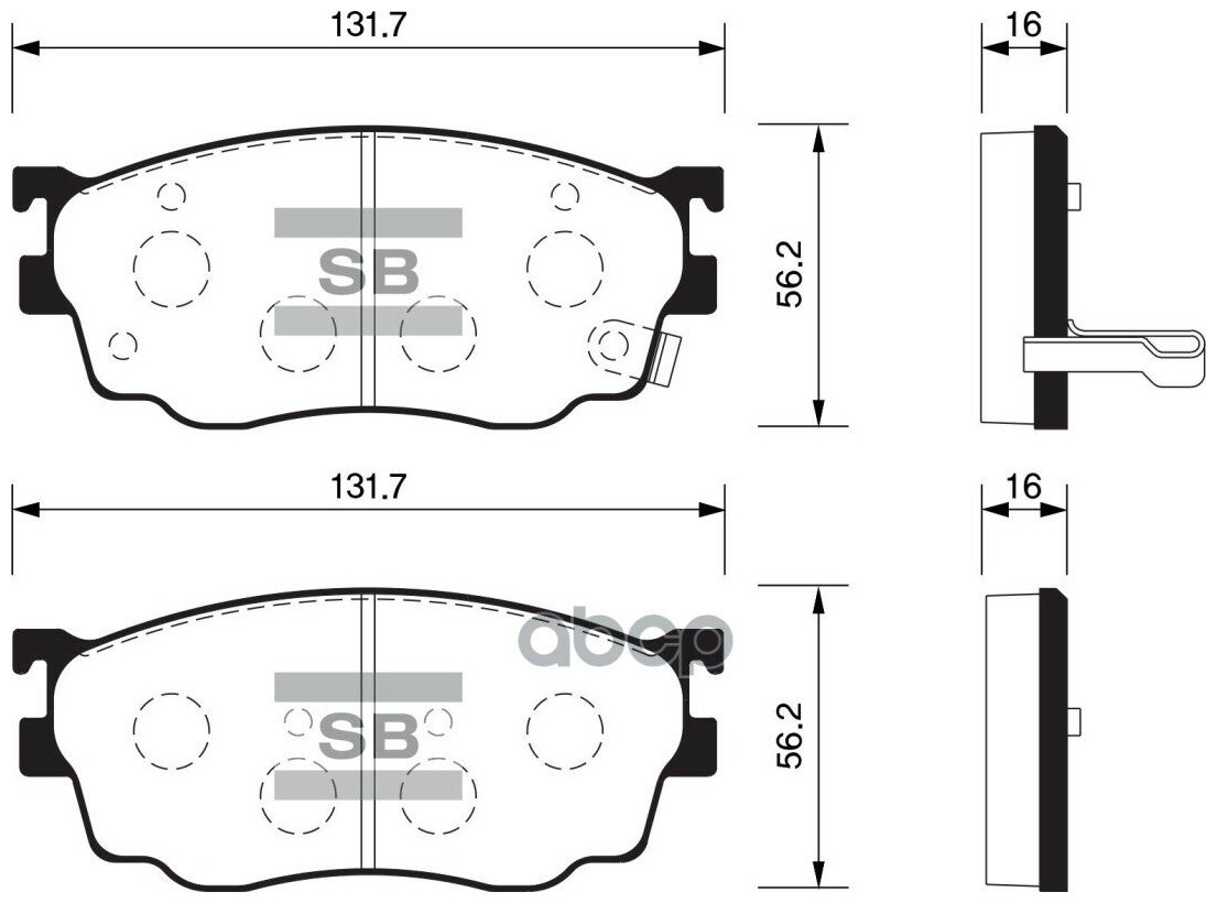 Колодки дисковые передние для mazda 626 gw 1.8i/2.0i/tdi 98 Sangsin SP1529