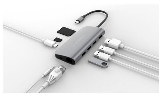 USB Хаб HyperDrive POWER 9 in 1 Hub для USB- C iPad/MacBook Pro/MacBook Air