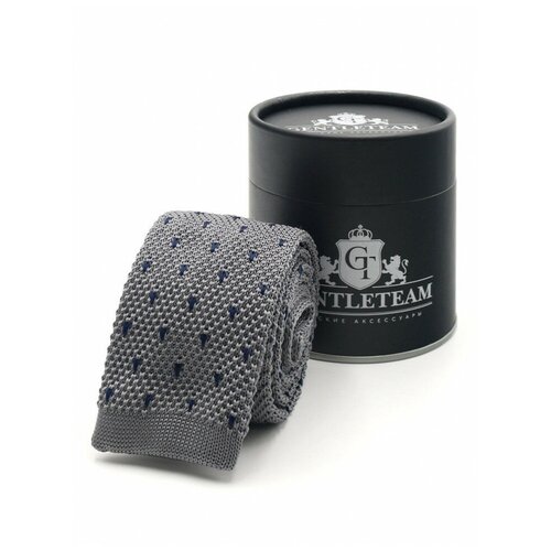 Галстук GENTLETEAM вязаный серый в горох