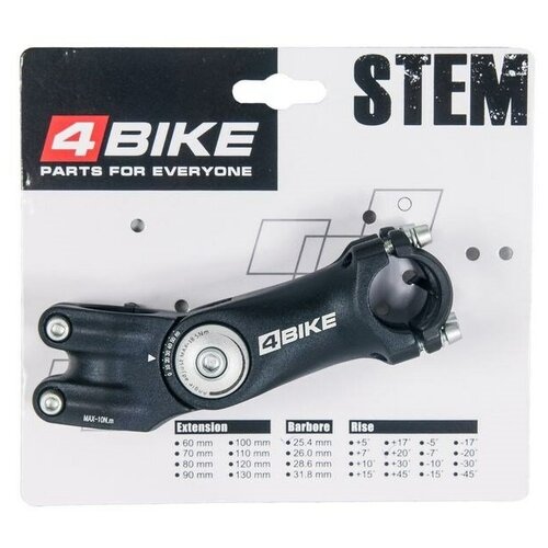 Вынос регулируемый 4Bike TDS-D299N (1-1/8, 25.4, 105mm, +60°) вынос 4bike tds d616 l 105 r 0 60° d 31 8 мм черный