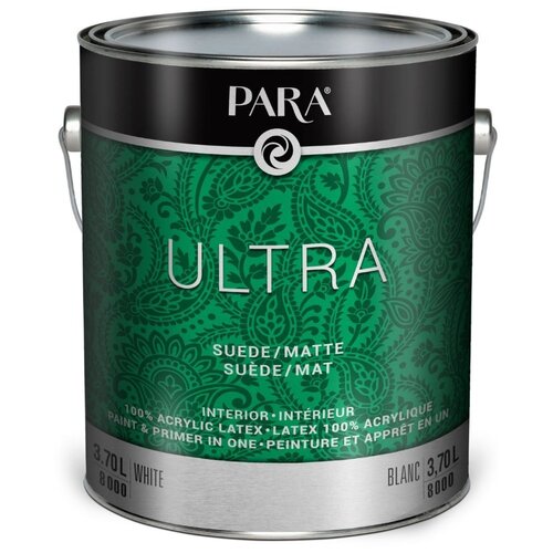 Краска акриловая PARA Ultra Suede матовая extrawhite 3.78 л краска для стен и потолка латексная водная zinsser watertite краска гидроизоляционная противогрибковая самогрунтующаяся 0 946 л