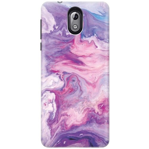 Ультратонкий силиконовый чехол-накладка для Nokia 3.1 с принтом Purple Marble ультратонкий силиконовый чехол накладка для nokia 5 1 с принтом blue marble