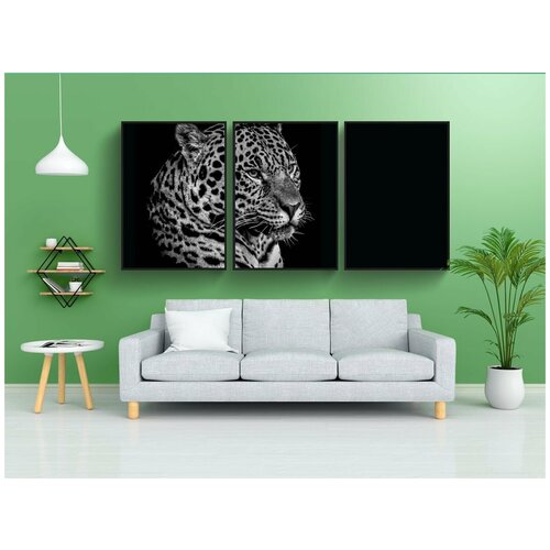 фото Набор модулных постеров для интерьера "кошка, дикая природа, леопард" 60x90 см. в тубусе, без рамки lotsprints