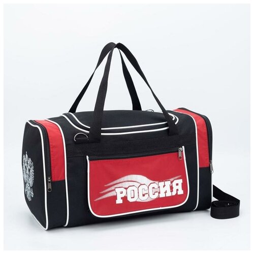 фото Luris сумка спортивная, 3 отдела на молниях, наружный карман, длинный ремень, цвет чёрный