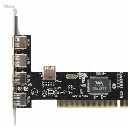 контроллер pci via6212 41 5xusb2 0 bulk Контроллер USB PCI VIA6212 (4+1), 5xUSB2.0, Bulk