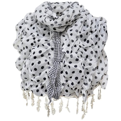 фото Шарф crystel eden,160х35 см, черный, белый