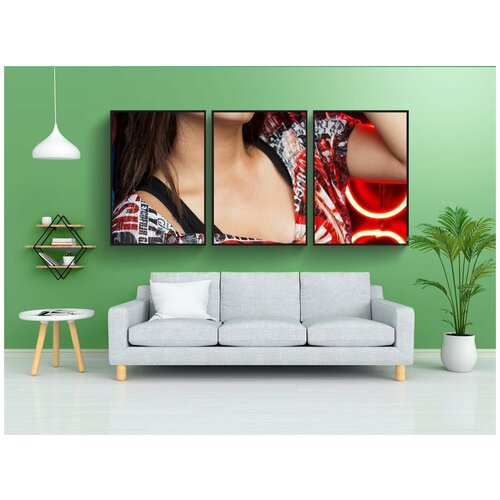 фото Набор модулных постеров для интерьера "модель, дженнифер, мендоза" 60x90 см. в тубусе, без рамки lotsprints