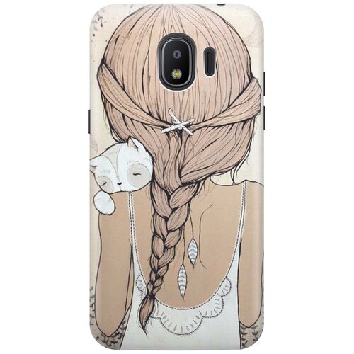 фото Re:pa накладка transparent для samsung galaxy j2 (2018) с принтом "девочка в обнимку с котом"