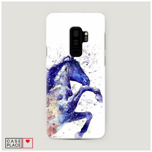 фото Чехол пластиковый samsung galaxy s9 plus лошадь брызки краски case place