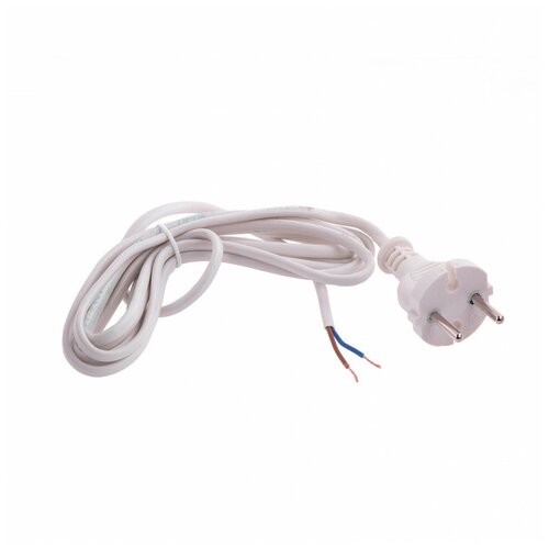 Шнур электрический соединительный для настольной лампы Сибртех 2, 2м, 120Вт, белый, тип V-1, 96011