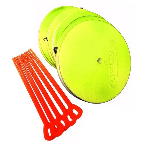 фото Набор кружков с флуоресцентной мачтой оснащенные диаметр 145мм 5 шт / кружки для рыбалки на хищника летние / рыболовные / снасть manko