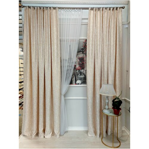 фото Комплект портьерных штор, ткань блэкаут "петелька тканишик