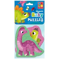 Мягкие магнитные пазлы Vladi Toys Baby puzzle "Динозаврики" 2 картинки, 7 эл, VT3208-21