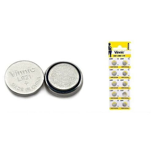 Батарейка щелочная Vinnic L921 (AG6, LR69, 371), 10 штук 10pcs 1pack alkaline battery ag6 1 55v button coin cell 371 sr920sw lr920 sr927 171 370 l921 lr69 sr920 watch batteries 270b