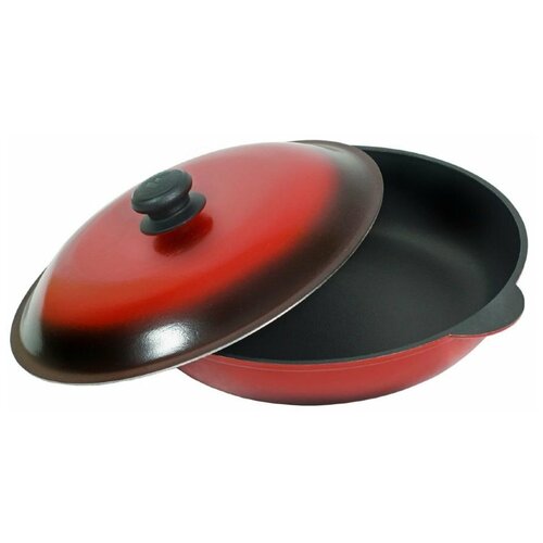 Жаровня антипригарная с крышкой Силумин Люкс 4,5л d300 (ЛЖ30ук)