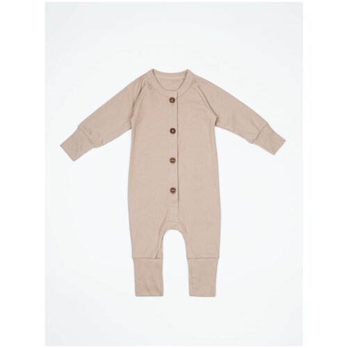 Комбинезон на пуговицах детский AMAROBABY Fashion, молочный, размер 86