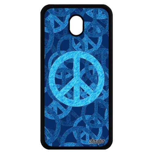 фото Защитный чехол на телефон // samsung galaxy j7 2017 // "peace and love" мир и любовь дизайн, utaupia, голубой