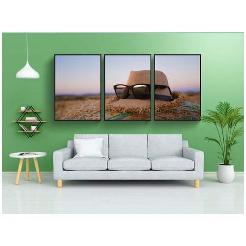 фото Набор модулных постеров для интерьера "битник, шапка, солнечные очки" 60x90 см. в тубусе, без рамки lotsprints