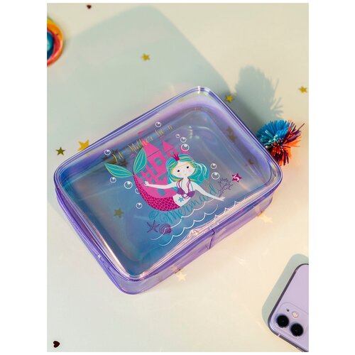 фото Косметичка "русалочка", с помпоном, цвет фиолетовый перламутр михи михи