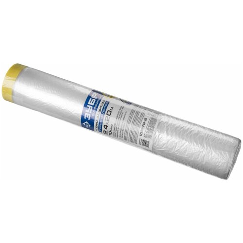 Пленка ЗУБР ″Профессионал″ защитная с клейкой лентой, HDPE, 10мкм, 2,4х20м