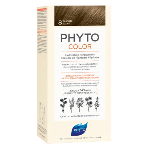 PHYTO PhytoColor краска для волос Coloration Permanente, 8 светлый блонд, 150 мл phyto phytocolor краска для волос coloration permanente 7 3 золотистый блонд