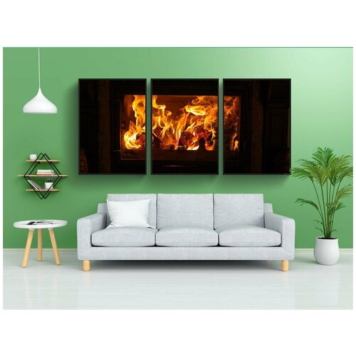 фото Набор модулных постеров для интерьера "высокая температура, пожар, пламя" 60x90 см. в тубусе, без рамки lotsprints