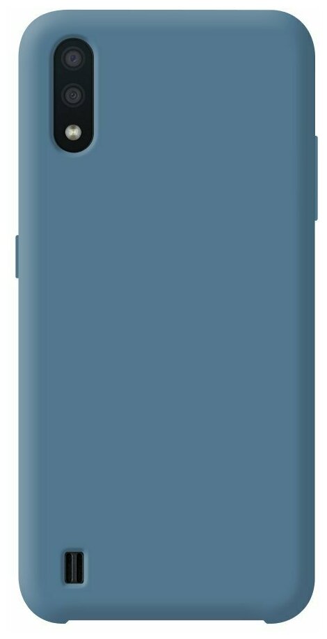 Чехол Liquid Silicone Case для Samsung Galaxy A01 (2020), синий, Deppa 87434