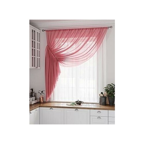 фото Комплект штор томдом лолиф (брусничный)