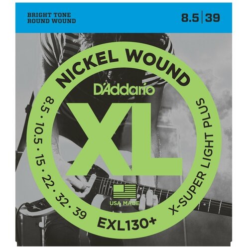 фото Струны для электрогитары d'addario exl130+ (8,5-39) extra super light+