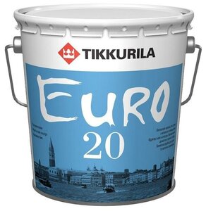 <b>Краска</b> латексная <b>Tikkurila</b> <b>Euro</b> 20 влагостойкая моющаяся полуматовая Описание латексной акриловой кр