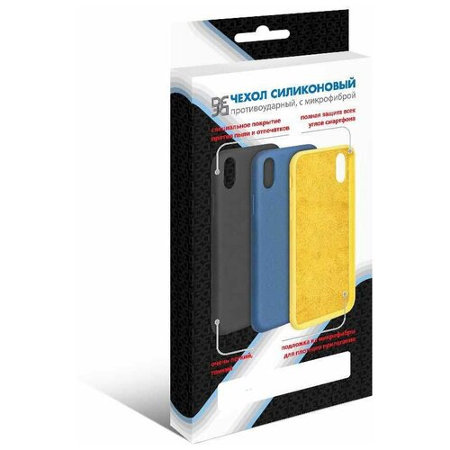 Чехол DF для iPhone 12 mini с микрофиброй Silicone Blue iOriginal-04