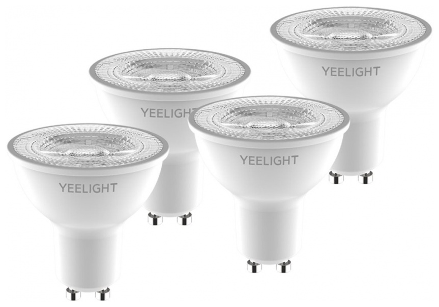 Упаковка светодиодных ламп 4 шт. Yeelight Smart Bulb W1 Dimmable, YLDP004, 4-pack, GU10, GU10, 4.8Вт, 2700 К