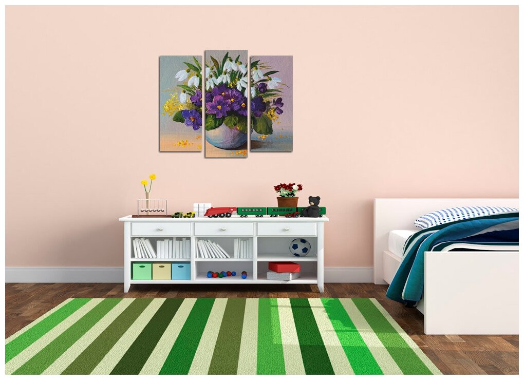Модульная картина Натюрморт; букет цветов 113х90 см