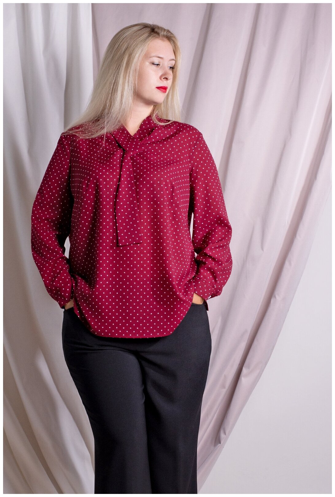 Блузка Mila Bezgerts 406ВЕ цвет Бордовый размер 54-164