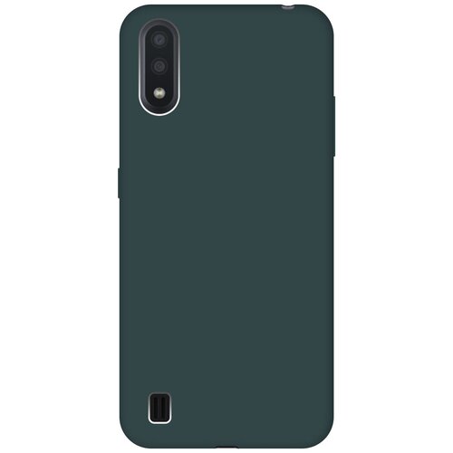 Чехол - накладка Silky Touch для Samsung Galaxy A01 темно-зеленый силиконовый чехол накладка silky touch 3d для samsung galaxy a01 с принтом minimalistic croco темно зеленый