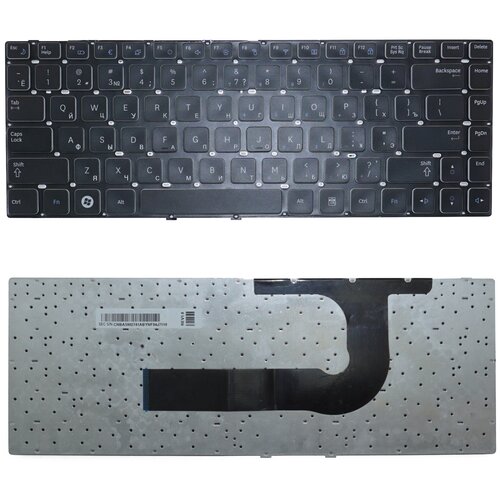 Клавиатура для ноутбука Samsung Q430 P330 черная с белым без рамки 1010₽