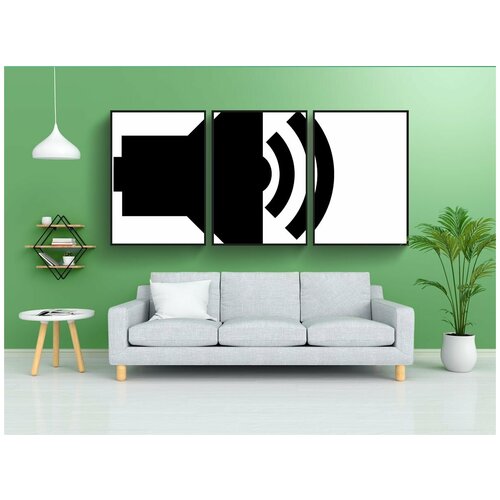 фото Набор модулных постеров для интерьера "оратор, объем, значок" 60x90 см. в тубусе, без рамки lotsprints