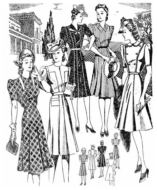 Постер на холсте Модные платья (Fashionable dresses) 40см. x 49см.