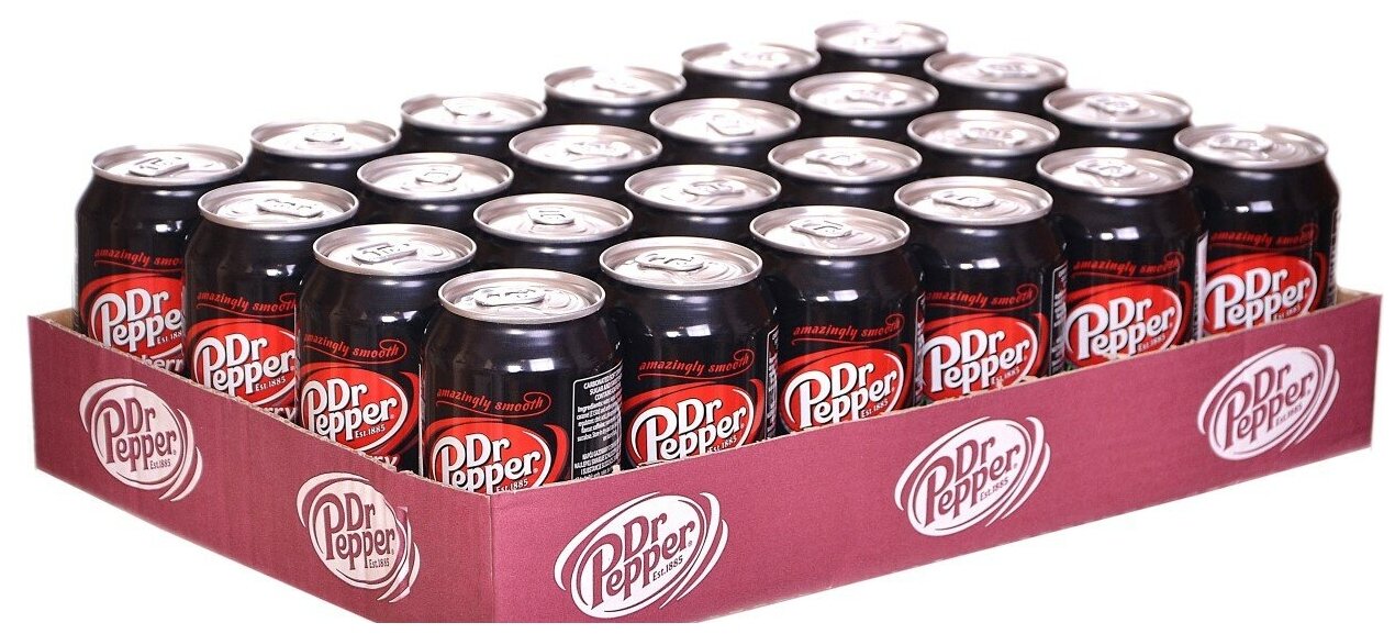 Газированный напиток Dr Pepper Cherry (Доктор Пеппер Черри), 24 банки по 330 мл.