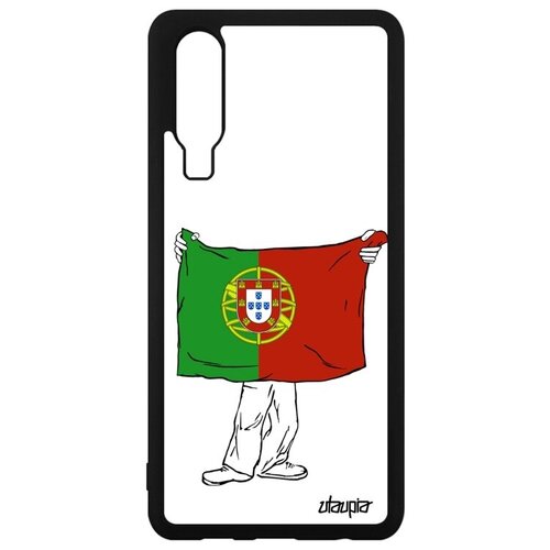 фото Красивый чехол на // huawei p30 // "флаг португалии с руками" государственный туризм, utaupia, белый