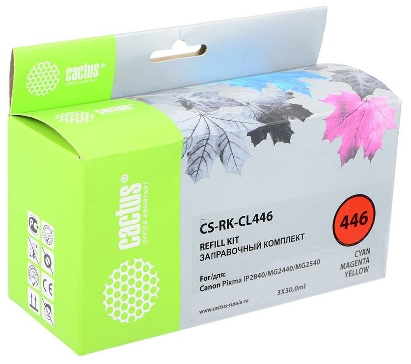Заправочный набор Cactus CS-RK-CL446 многоцветный 3x30мл для Canon Pixma MG2440/MG2540